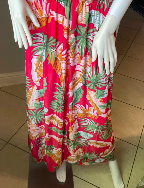 New Women’s Pink Tropical sleeveless dress - Image 5