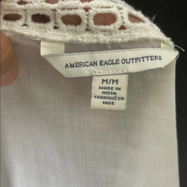 American Eagle Outfitters White Open-Front Top Swimsuit Cover Up Women's Size M - Image 4