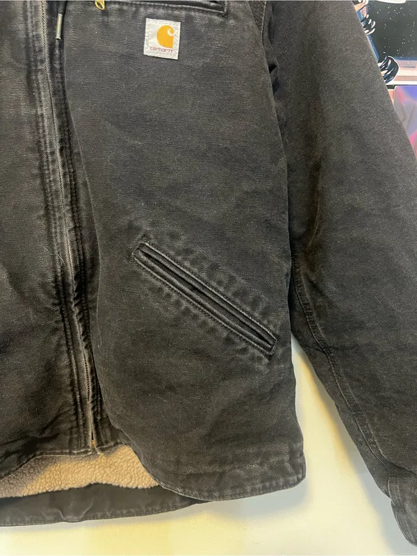 Carhartt Black Hooded Sherpa-Lined Field Jacket - Image 5