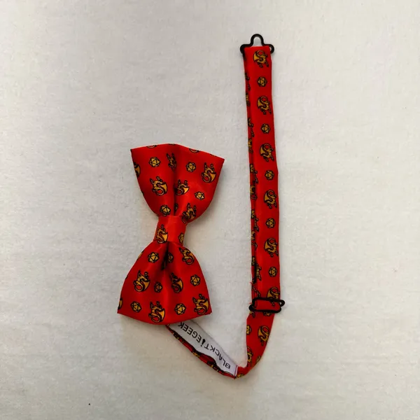 Blacktiegeek Men's Bow Tie Red Dragon Dungeons Adjustable Handmade Party Neckbow - Image 3