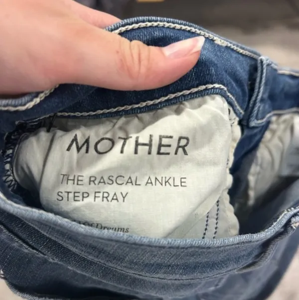 MOTHER Rascal Ankle Straight Leg Fray Field of Dreams Jeans Size 25 - Image 2