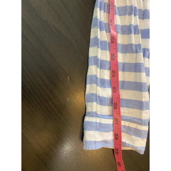 Old Navy Top Womens Medium Blue Striped Oxford‎ Popover Tunic Coastal Preppy - Image 14