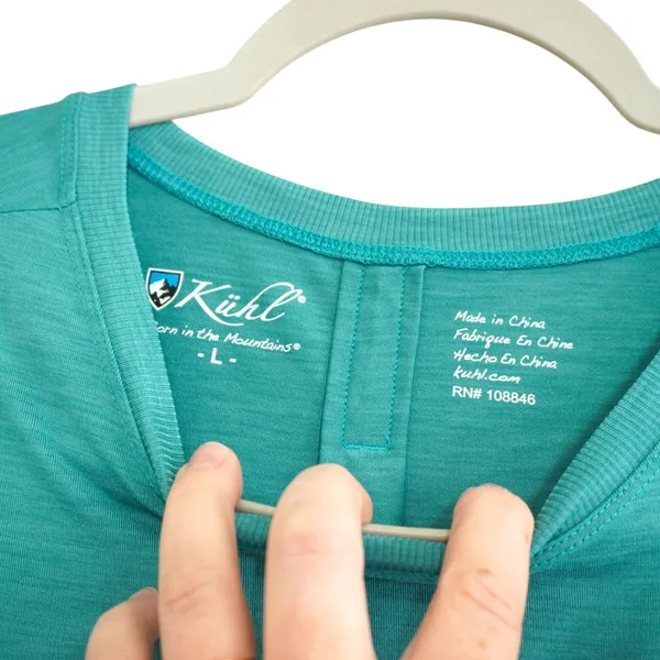 Kuhl Womens Teal Green Short Sleeve Performance Hiking Top‎ Pleated Back Large - Image 2