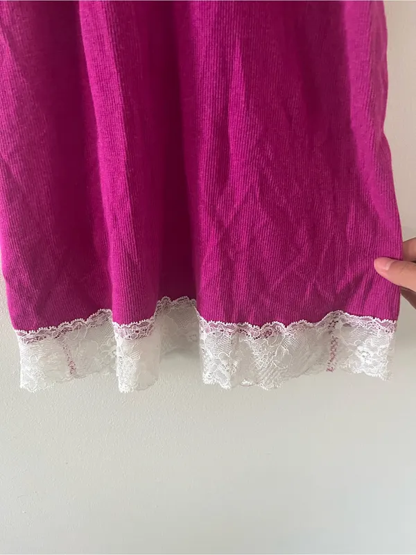 Y2K Victoria's Secret Pink White Lace Cami Tank Top Small Dainty Romantic - Image 4