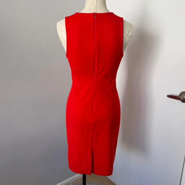 Aritzia Babaton Red Orange Bodycon Dress - Size 4 - Image 4