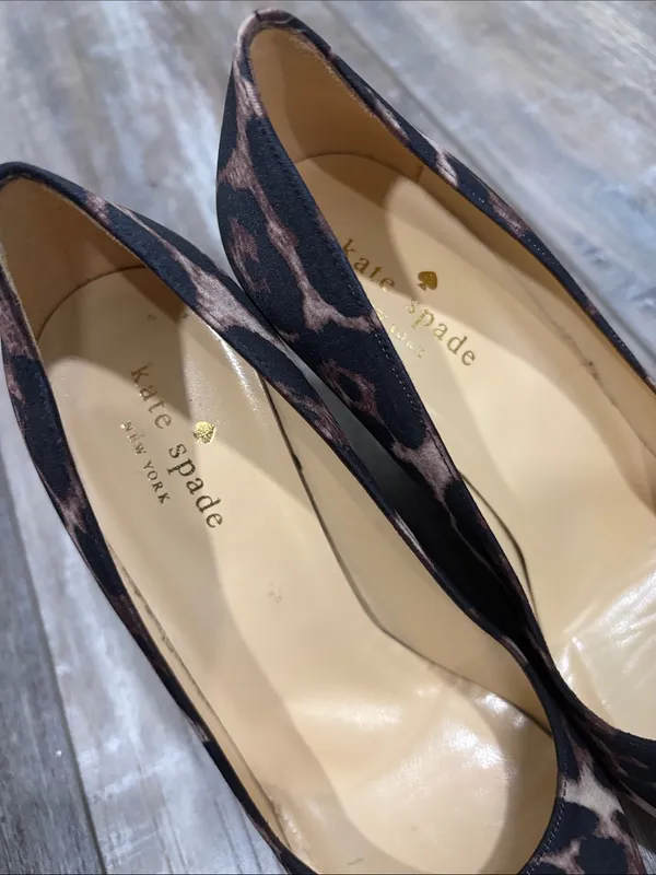 Kate Spade Leopard Wedge Pointed Toe Pumps 6.5 - Image 10