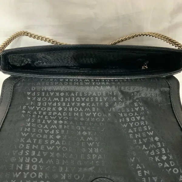 Kate Spade Greer Laurel Way Black and Gold Crossbody Shoulder Purse - Image 7