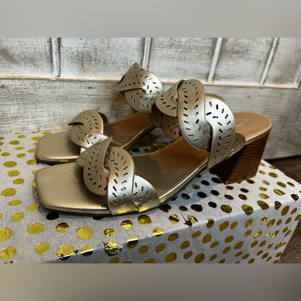 NWT JOIE Soft Gold Heeled Sandal‎ Society size 9.5 - Image 4