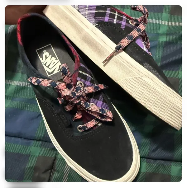 Vans Authentic 44 DX Anaheim Factory Plaid Black Purple Blue Men's 5.5 Womens 7 - Image 5