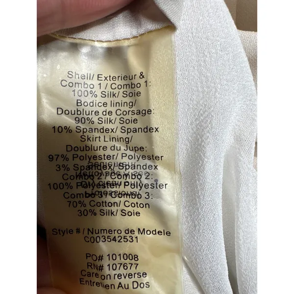 Alice + Olivia 2000s Silk Ruffle Tiered Sequin Dress Neutral Small - Image 12