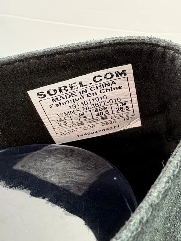 Sorel Joan of Arctic Wedge II Chelsea Boots Women’s Size 9.5 Black Suede Leather - Image 12