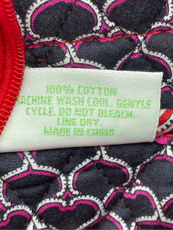 Vera Bradley Little Betsy Tote Bag Frankly Scarlet Red Pink Quilted Cotton 2008 - Image 8