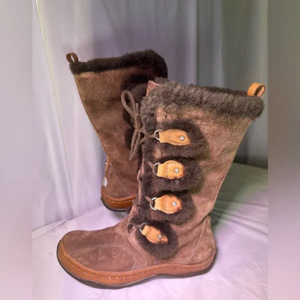 The North Face Dark Brown Fur-Lined Winter Boots - Image 2
