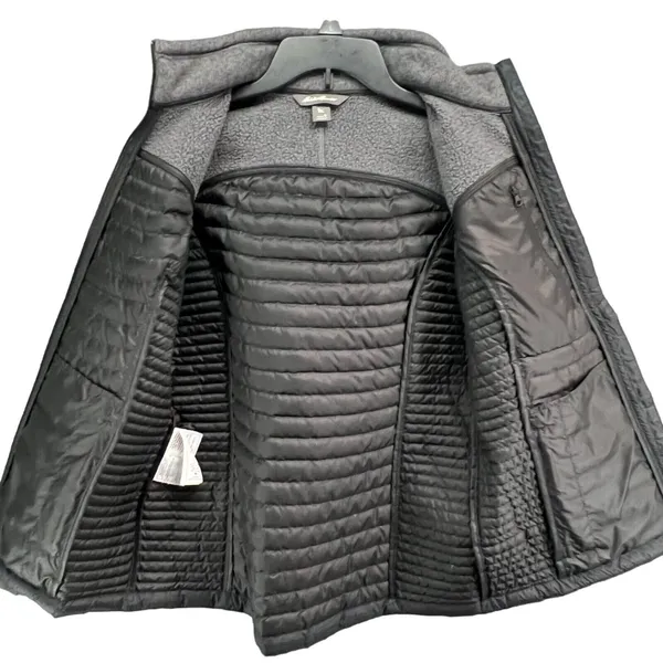 Eddie Bauer Jacket Womens S‎ Gray Black Down Fleece Puffer Insulated Full Zip - Image 3