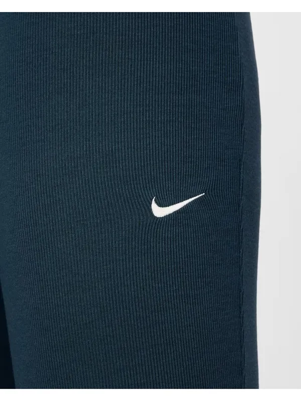 Nike Sportswear Chill Knit Tight Mini-Rib Flared Leggings NWT Armory Navy XL - Image 5