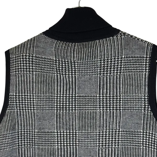 Pendleton Women's Sweater Vest Merino Wool Turtleneck‎ Houndstooth Plaid Medium - Image 7