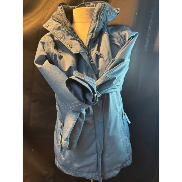 Columbia Interchange Blue Hooded Jacket Womens XS Full Zip‎ Ski Hike Shell - Image 7