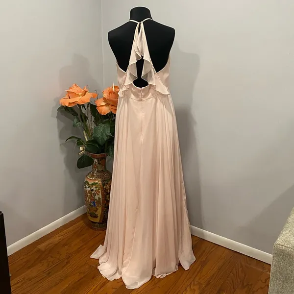 DESSY COLLECTION - Lux Chiffon Ruffled Strap Cutout Wrap Maxi Dress - Image 6