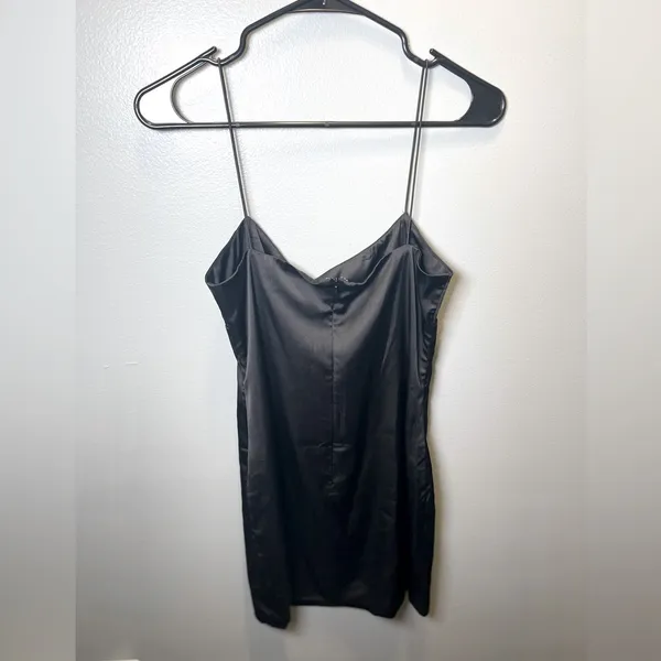 White Fox Women's NWT Got Me Looking Mini Black Dress Rhinestones Size Large‎ - Image 2