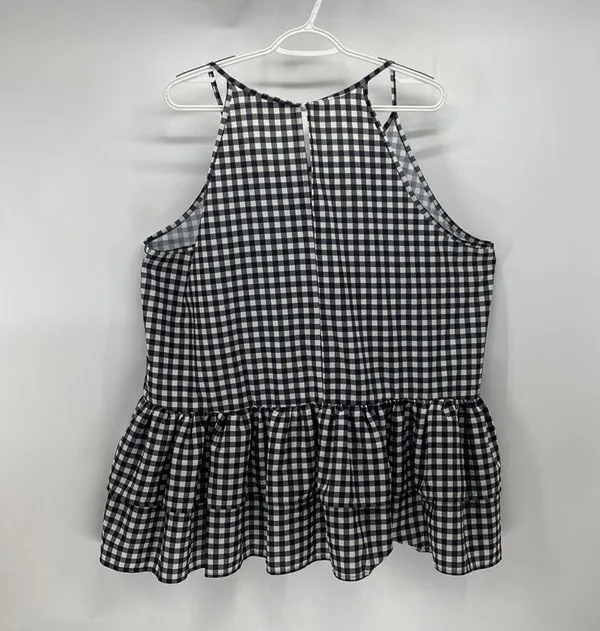 Elliot & vine black white gingham peplum tank Top - Image 3