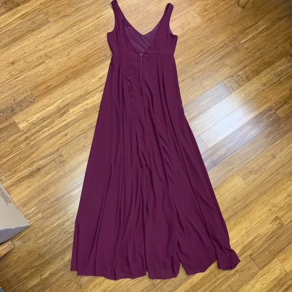 Show Me Your Mumu Jenn Maxi Dress Womens Medium‎ Merlot V-Neck Sleeveless Gown - Image 4