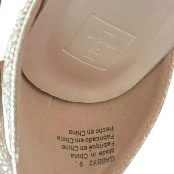 DB Studio Gabey 1 Sandals Champagne Pearl Crystal‎ Block Heel 3.25" Wedding - Image 7