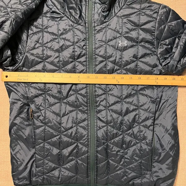 Under Armour Coldgear‎ Reactor Puffer Jacket Women's Large Quilted Zip Up Green - Image 8
