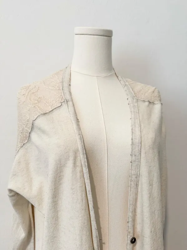 Free People Back To You Longline Duster Cardigan Embroidered Boho Crochet Casual - Image 4