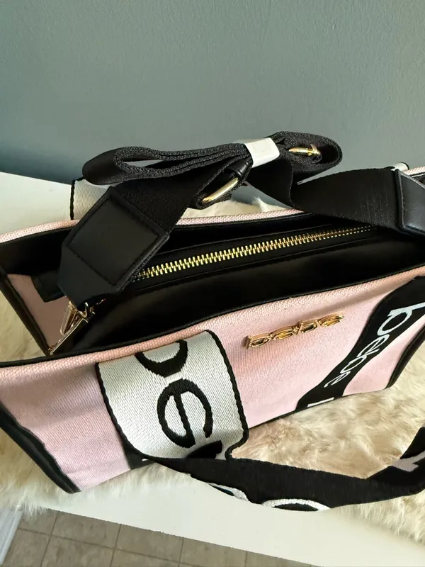 Bebe Hana Blush Pink Canvas Satchel - Image 6