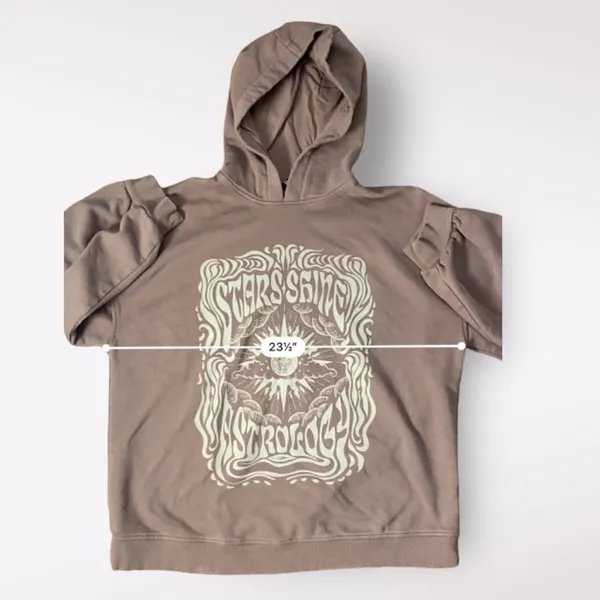 Divided Stars Shine Brown‎ Astrology Hoodie Size L - Image 4