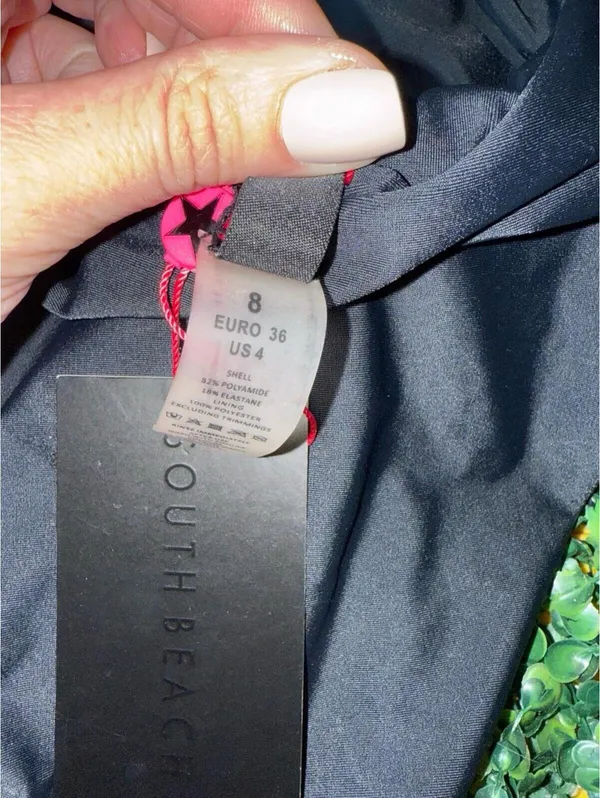 South Beach Black Plunge Tie Back Swimsuit NEW SZ UK 8 US 4 - Image 6