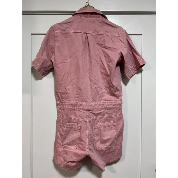 DL1961 Premium Denim Hannah SS‎ Romper Burnt Coral Size M - Image 6