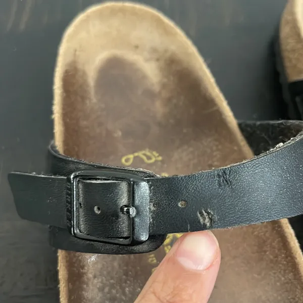 Birkenstock Sandals Womens 39 Mayari Slip On Toe Ring Strappy Black Lea… - Image 4