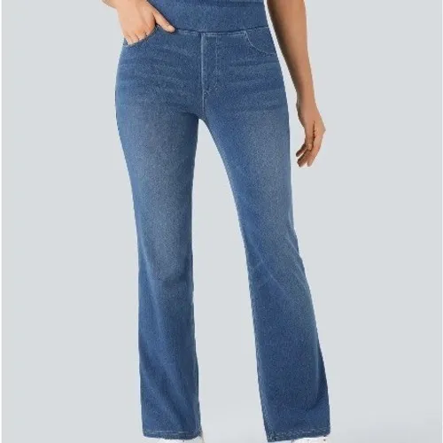 641 | NWT Halara Flex High Waist Flare Leg Stretch Denim Blue Womens S - Image 3