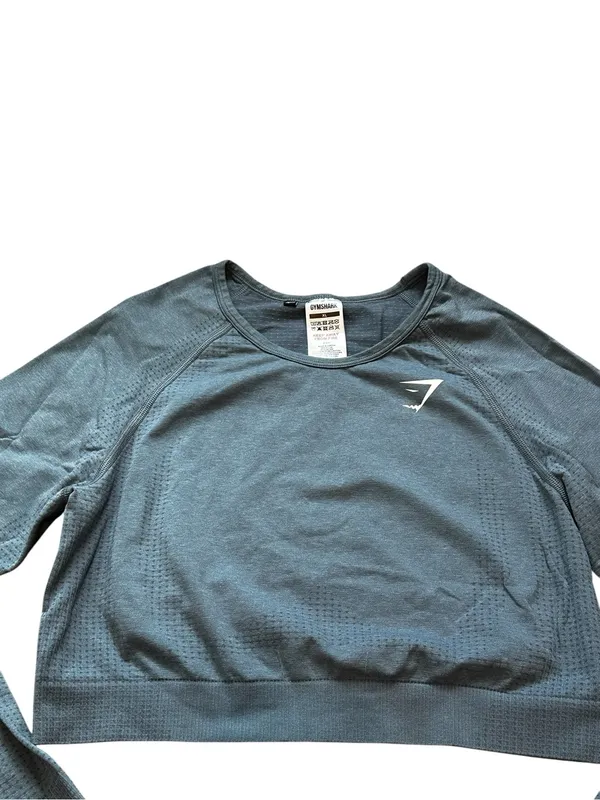 Gymshark Long Sleeve Crop Top Size XL Athletic Yoga Run Athleisure Activewear - Image 2