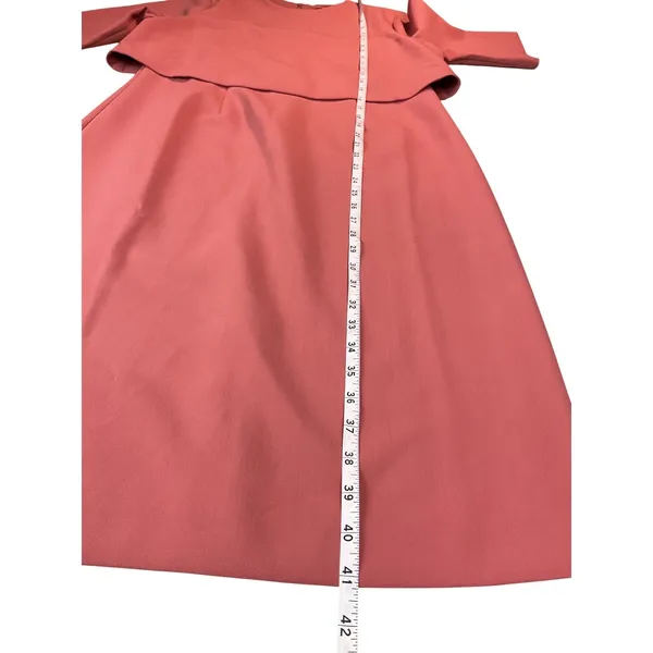 Ann Taylor Sheath Dress Coral Pink‎ Crew Neck Short Sleeve Size 6 - Image 10