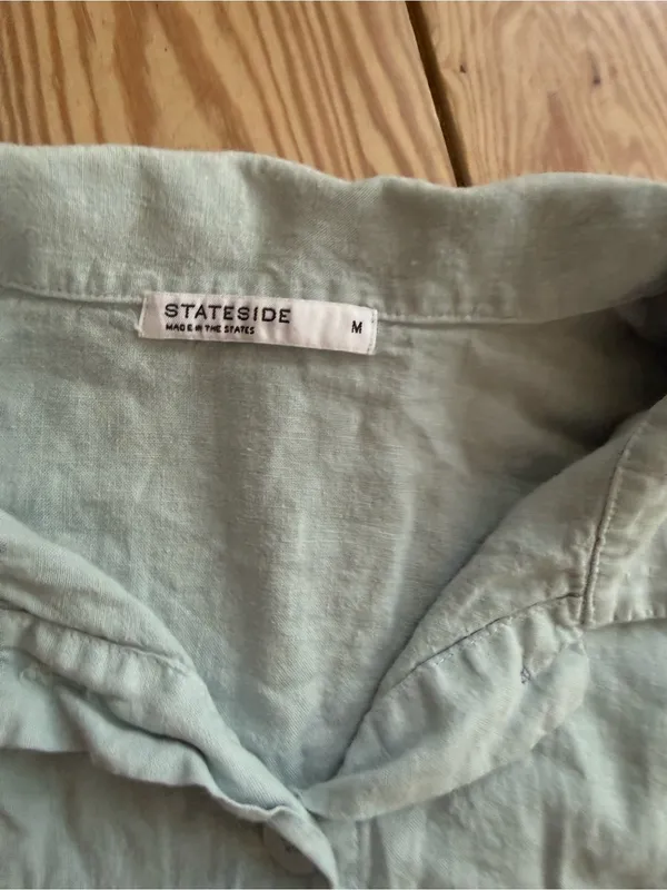 STATESIDE Light Blue Linen Rayon Romper Size M - Image 3