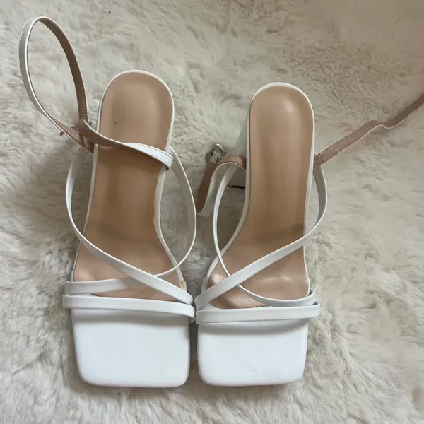 White square high heels Size 5.5 - Image 2