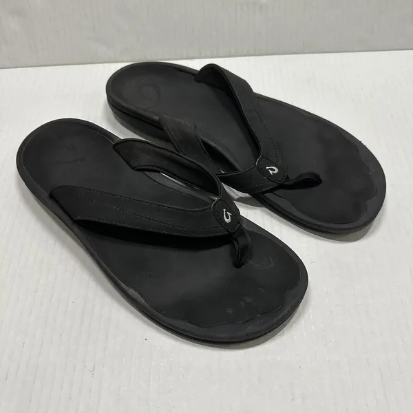 OluKai Ohana Shoes Womens Size 10 EU‎ 40 Black Flip Flop Sandals Comfort Casual - Image 2