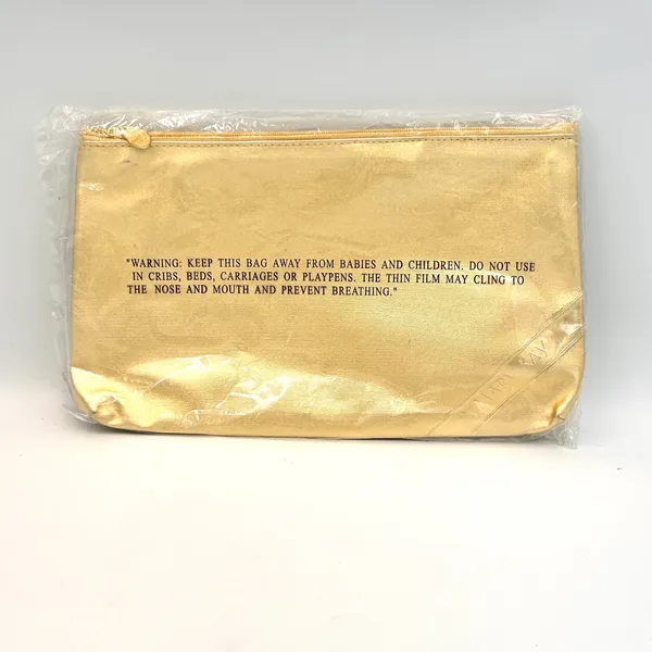 Vintage‎ Mary Kay Makeup Bag Pouch Gold Metallic Glam Travel Cosmetic 90s NEW - Image 2
