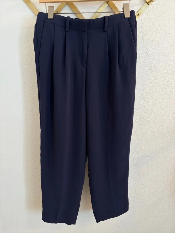 Theory Admiral Crepe Light Navy Pleated Dress Pants 4 - Image 4