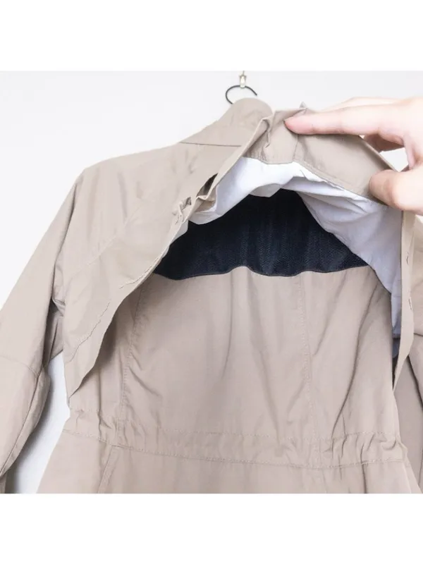Athleta Open Road Shell Jacket XS Brownstone Beige Utility Water Repellent - Image 14