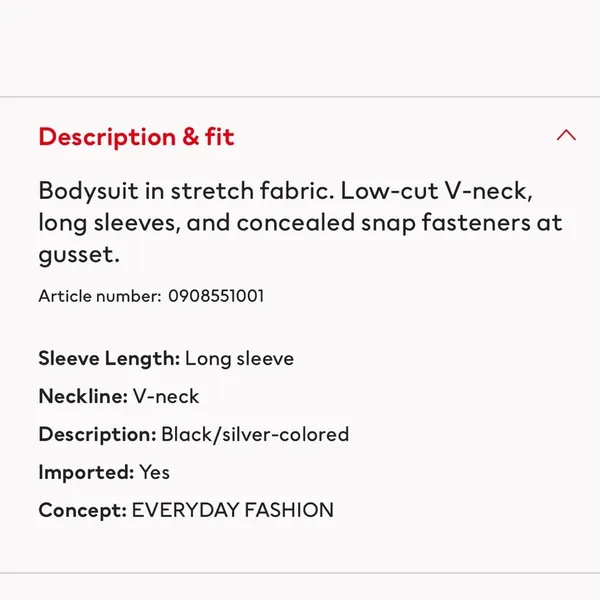 NWT V-Neck Long Sleeve Bodysuit - Image 3