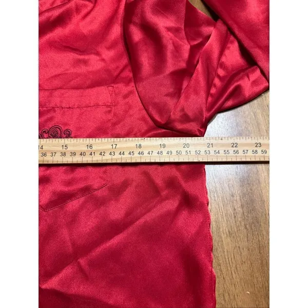VTG Sophia by Delicates Red 2pc Satin Pajama Set Size Small - Image 5