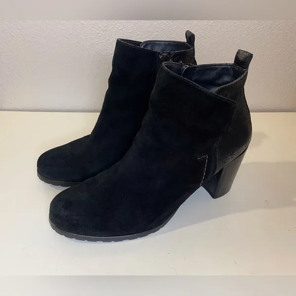 Paul Green Women’s Black Heeled Ankle‎ Boots Sleek Design Size 9 - Image 3