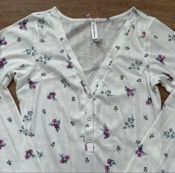 For Love & Lemons Pointelle Romper Sleepwear Lounge size S - Image 4