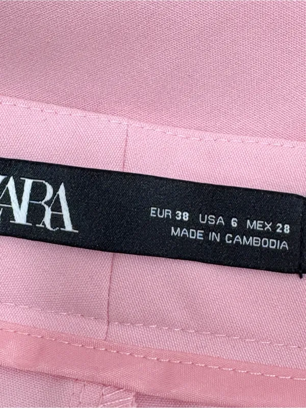 Zara Mid Rise Crop Ankle Trouser Dress Pants Pink Size 6 Office Career Chino - Image 8