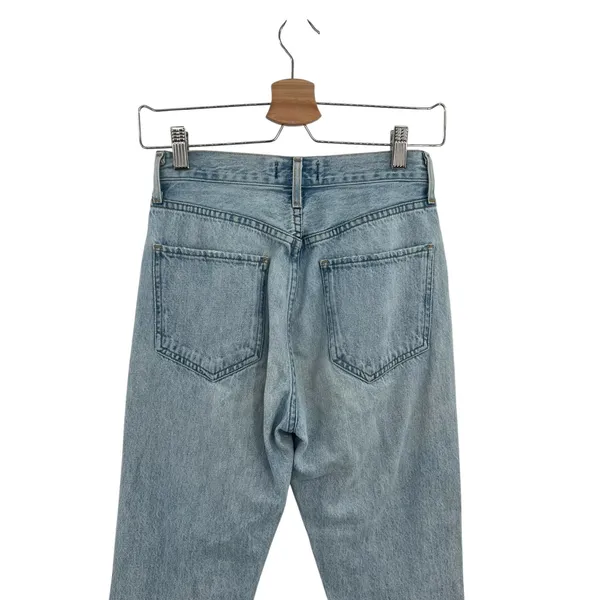 Agolde Riley High‎ Rise Straight Crop Jeans Denim Shatter Wash Blue Size 24 - Image 9