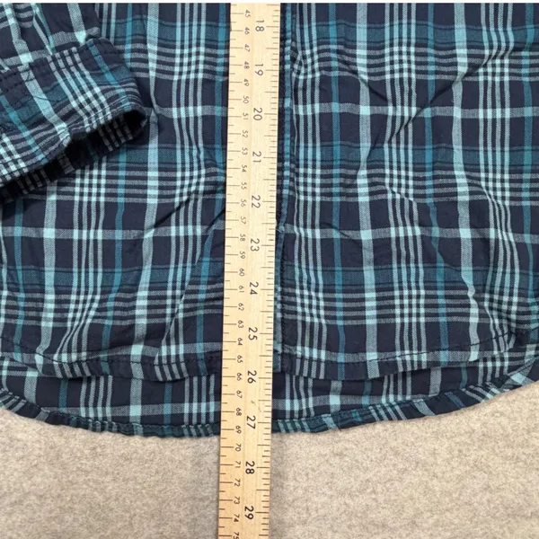 Carhartt Womens Blue‎ Teal Plaid Button Down Shirt Size Medium Utility Cabincore - Image 8