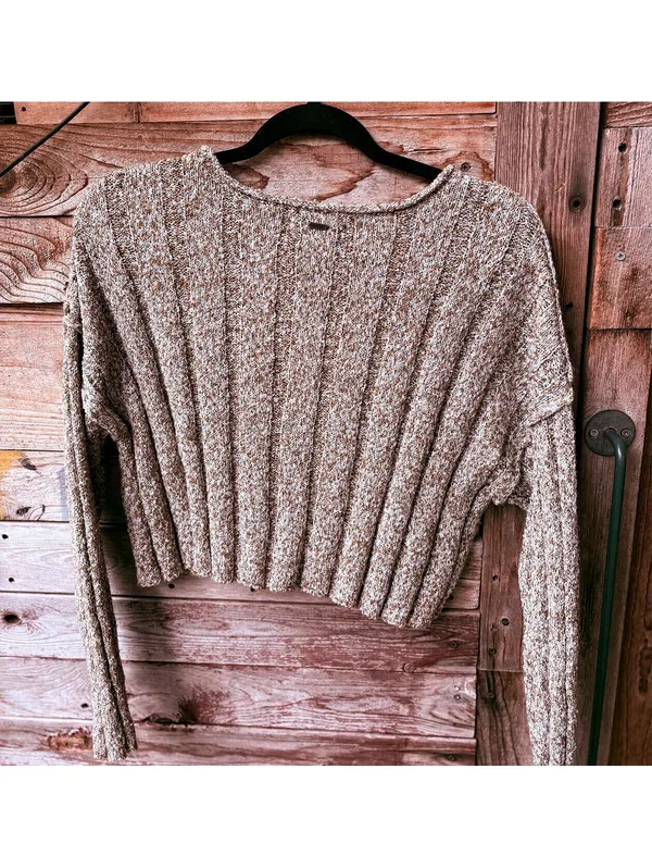 O'Neill Brown Textured Ribbed Knit Sweater Size S - Image 4